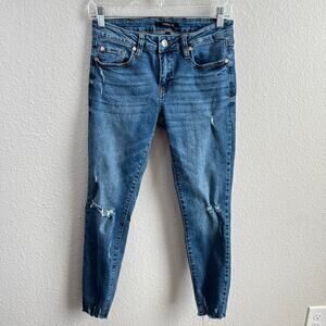 Numero Skinny Leg Jeans Women's 29 Mid Rise Distressed Stretch Denim Ankle